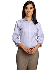 Red House RH61 Women 3/4-Sleeve Dobby Non-Iron Button-Down Shirt