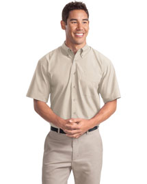 Port Authority S507 Men Short Sleeve Easy Care Soil Resistant Dress Shirt at bigntallapparel