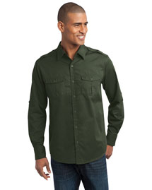 Port Authority S649 Men Stainresistant Roll Sleeve Twill Shirt