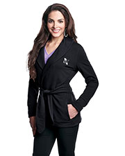 Tri-Mountain LB673 Women 57% Ctn/38% Poly/5% Spandex Knit Robe Jacket With Faux Belt at bigntallapparel