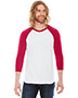 USA-Made Unisex 50/50 Poly/Cotton Raglan Three-Quarter Sleeve Tee