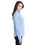 Ladies Microcheck Gingham Long-Sleeve Cotton Shirt