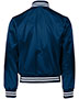 Satin Baseball Jacket Striped Trim