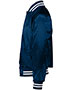 Satin Baseball Jacket Striped Trim