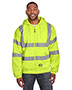 Mens Berne Hi-Vis Class 3 Lined Hooded Sweatshirt