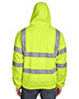 Men's Tall Hi-Vis Class 3 Lined Full-Zip Hooded Sweatshirt