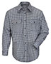 Plaid Long Sleeve Uniform Shirt - Long Sizes