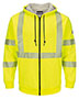 Hi-Visibility Zip-Front Hooded Fleece Sweatshirt with Waffle Lining - Long Sizes