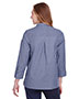 Ladies' Crown Collection® Stretch Pinpoint Chambray Three-Quarter Sleeve Blouse