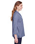 Ladies' Crown Collection® Stretch Pinpoint Chambray Three-Quarter Sleeve Blouse