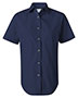 Womens Short Sleeve Stain-Resistant Tapered Twill Shirt