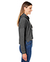 J America 8853JA Ladies Triblend Cropped Hooded Sweatshirt