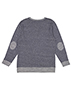 LAT 6965  Adult Harborside Melange French Terry Crewneck with Elbow Patches
