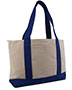 Large Zippered Cotton Canvas Tote