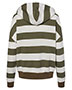 Womens Striped Fleece Boxy Hooded Sweatshirt