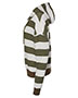 Womens Striped Fleece Boxy Hooded Sweatshirt