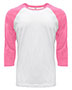 Unisex CVC Three-Quarter Sleeve Raglan T-Shirt