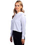 Ladies Cropped Pullover Hooded Sweatshirt