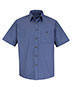 Mini-Plaid Uniform Short Sleeve Shirt - Long Sizes