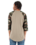 Shaka Wear SHRAGCM  Adult Three-Quarter Sleeve Camo Raglan T-Shirt