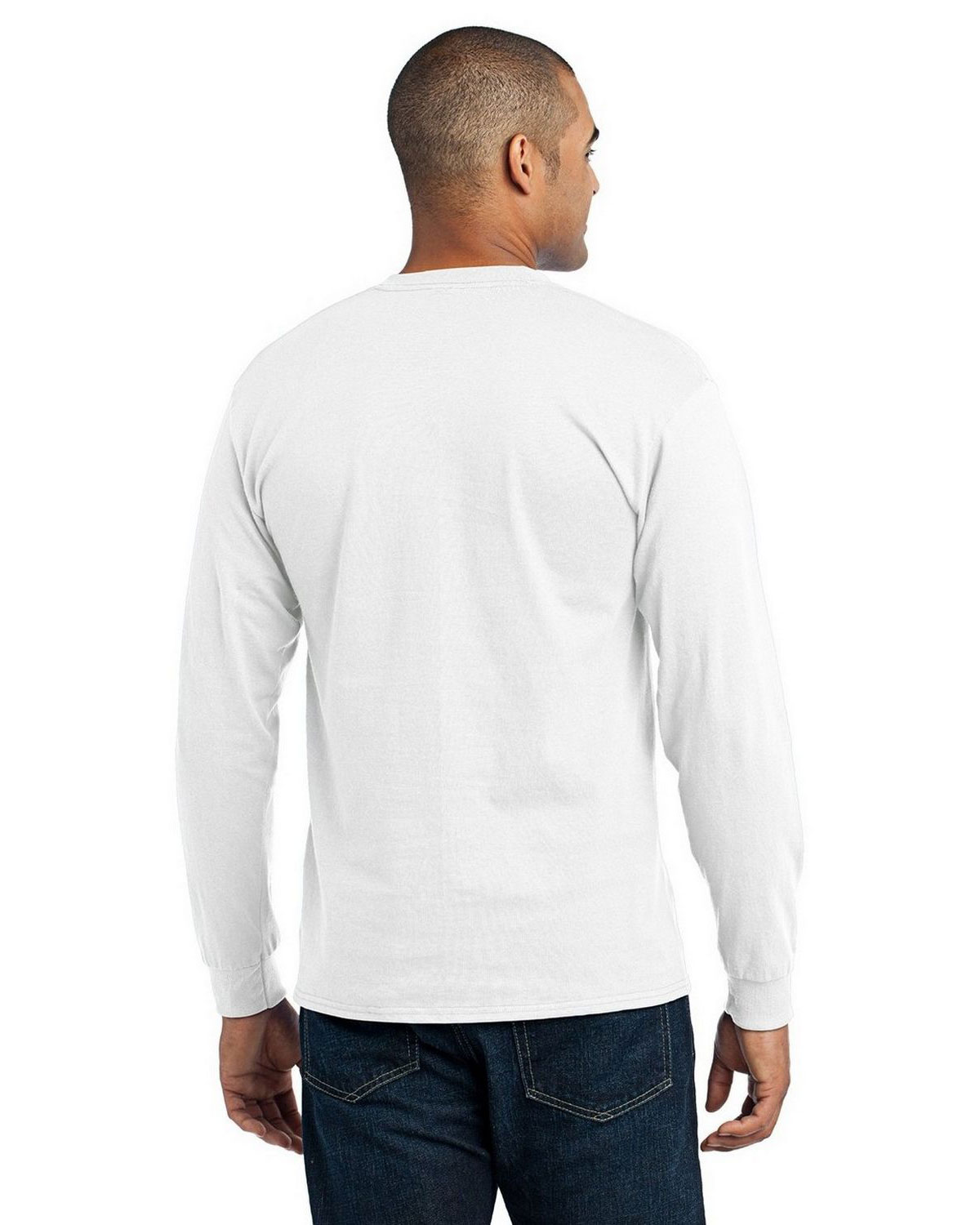 Port & Company Men's Long Sleeve T-Shirt - 5.5 Oz 50/50 Cotton Poly Blend, Tagless, Safety Colors Available