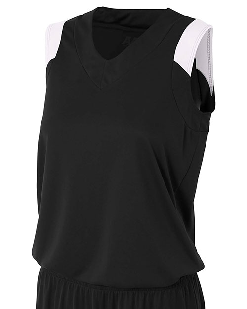 A4 NW2340  Ladies' Moisture Management V Neck Muscle Shirt