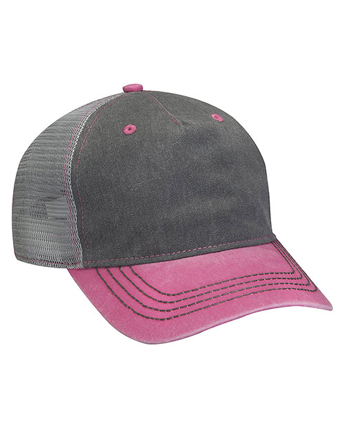 Adams EN102  Pigment-Dyed Twill & Mesh Trucker Cap