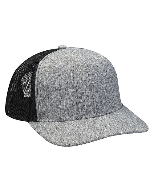 Adams PV102  Heather Woven/Soft Mesh Trucker Style Cap