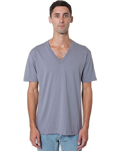 American Apparel 2456 USA-Made Unisex Fine Jersey V-Neck Tee