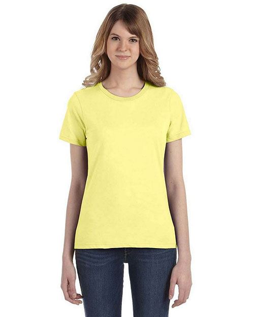 Anvil 880 Women Fashion Fit Ringspun T-Shirt Spring Yellow at bigntallapparel