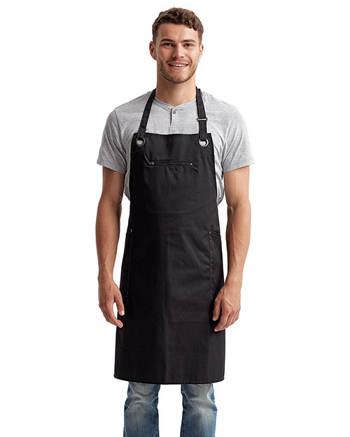 Artisan Collection by Reprime RP121  Unisex ‘Barley’ Contrast Stitch Sustainable Bib Apron