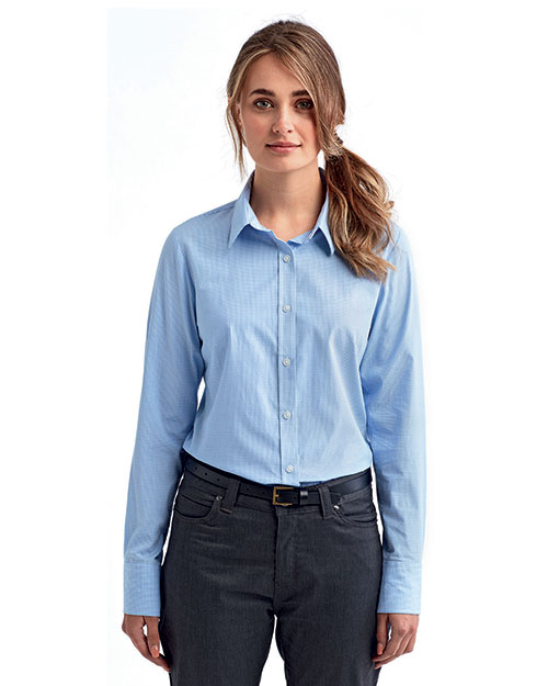 Artisan Collection by Reprime RP320 Ladies' Microcheck Gingham Long-Sleeve Cotton Shirt