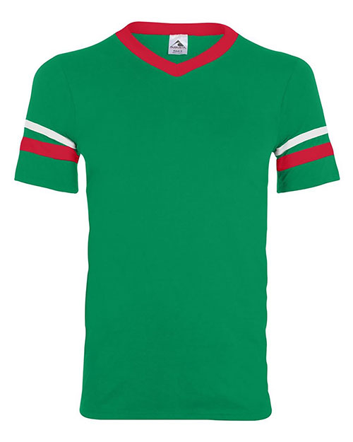 Augusta Sportswear 360 V-Neck Jersey with Striped Sleeves