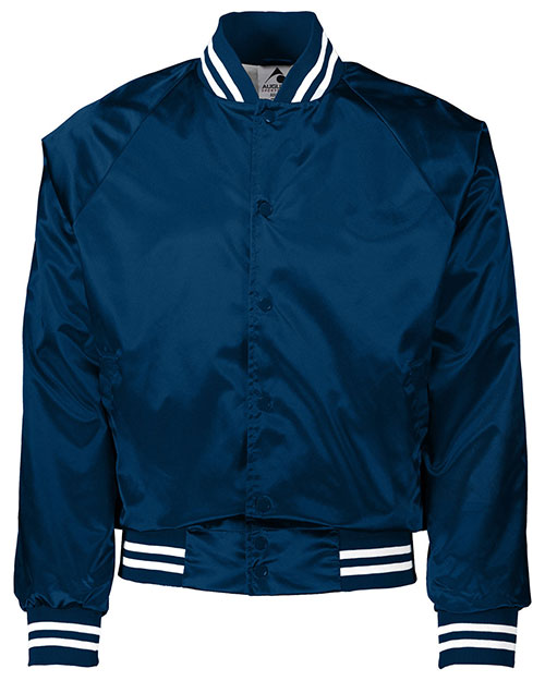 Augusta Sportswear 3610 Satin Baseball Jacket Striped Trim