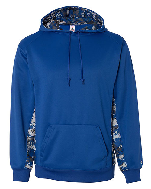 Badger 1464  Digital Camo Colorblock Performance Fleece Hooded Sweatshirt