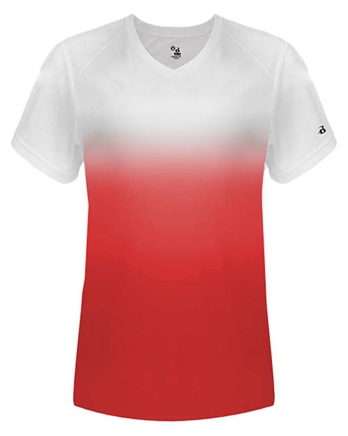 Badger 4207 Women's V-Neck Ombre T-Shirt
