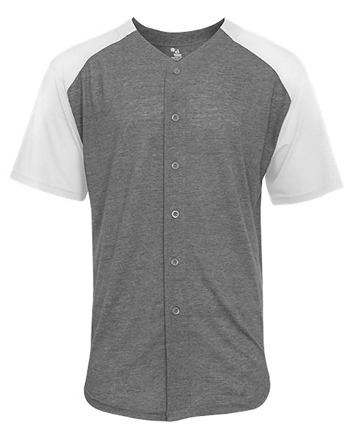 Badger 4950 Triblend Full Button T-Shirt