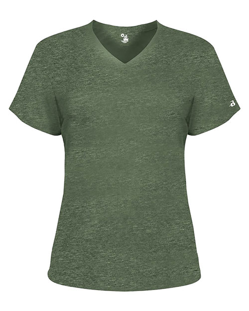 Badger 4962 Women’s Triblend Performance V-Neck Short Sleeve T-Shirt