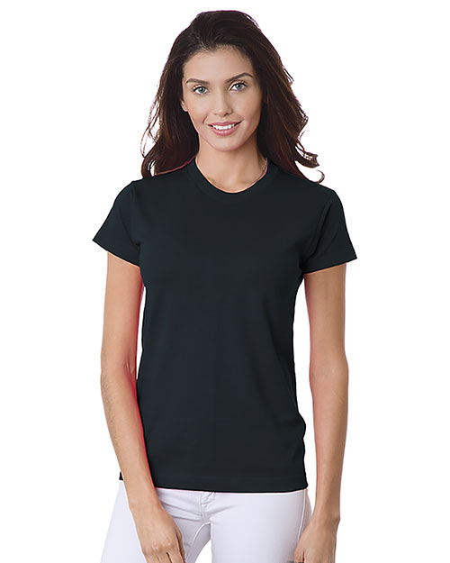 Bayside 3325 Women Shortsleeve Tee Black at bigntallapparel