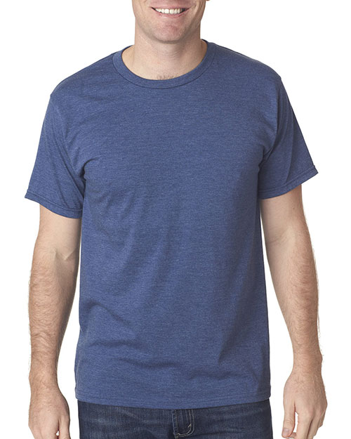 Bayside 5010 Men Heather Jersey Tee Heather Navy at bigntallapparel