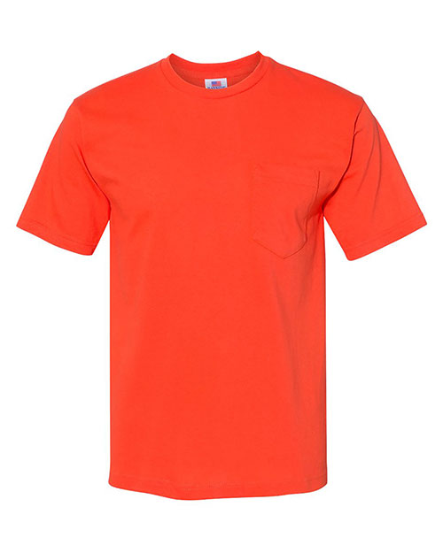 Bayside 5070 Men Shortsleeve Cotton Tee With Pocket Orange at bigntallapparel