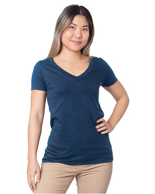 Bayside 5875  Ladies' Fine Jersey V-Neck T-Shirt