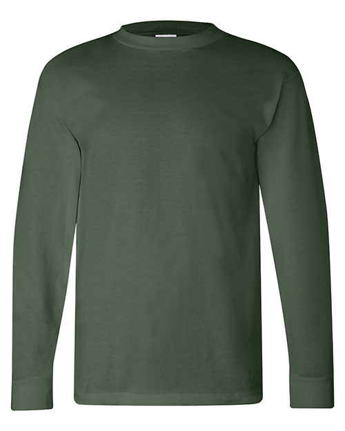Bayside 6100 Men Usa Made Long Sleeve Tee Forest Green at bigntallapparel