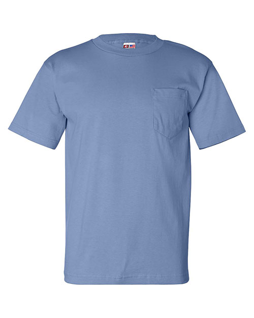 Bayside 7100 Men Usa Made Pocket T Carolina Blue at bigntallapparel