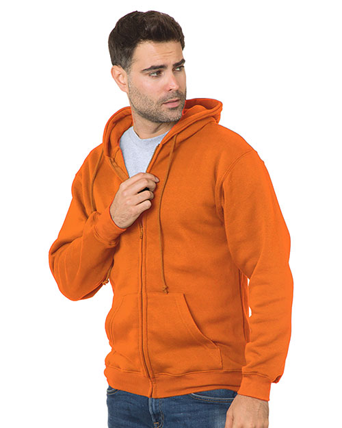 Bayside 900 Men Usa Made Full Zip Hood Bright Orange at bigntallapparel
