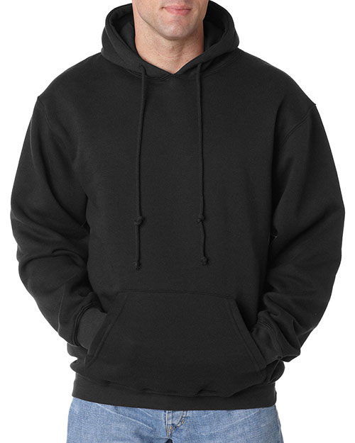 Bayside B960 Men 80/20 Hooded Sweatshirt Black at bigntallapparel