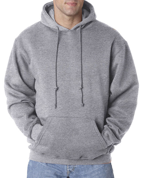 Bayside B960 Men 80/20 Hooded Sweatshirt Dark Ash at bigntallapparel