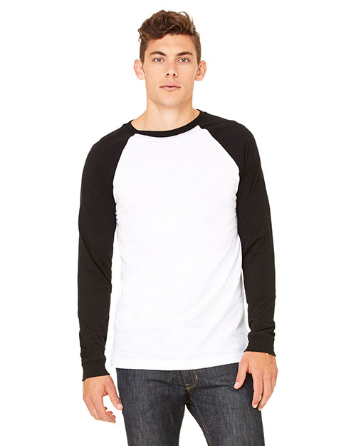 Canvas 3000C Men 4.2 Oz. Hawthorne Baseball T-Shirt White/Black at bigntallapparel