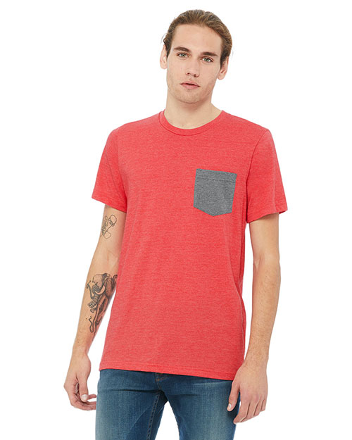 Bella + Canvas 3021 Men 's Jersey Short-Sleeve Pocket T-Shirt