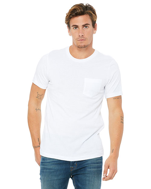 Canvas 3021 Men 4.2 Oz. Jersey Pocket T-Shirt White at bigntallapparel